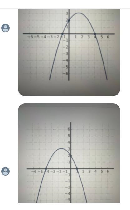 Use the intercepts of the following quadratic curve to find its graph.y = -1/2x^2 -3/2x-example-2