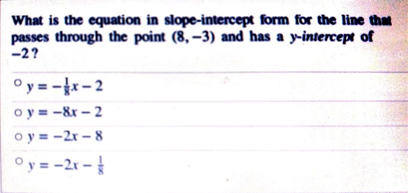 What is the equation in slope-intercept form for the line that passes through the-example-1