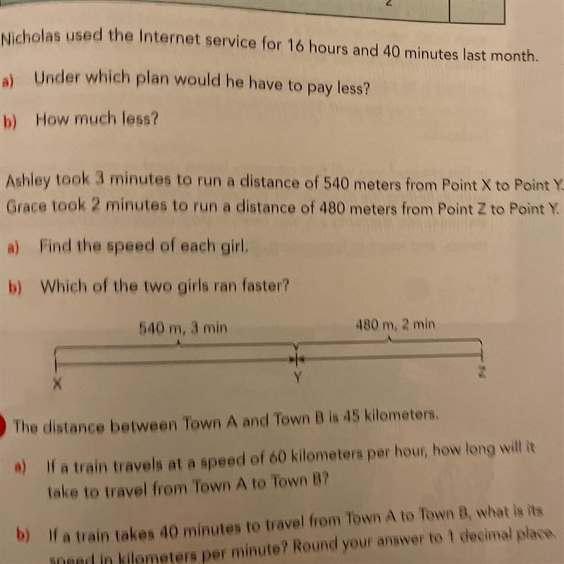 Ashley took 3 minutes to run a distance of 540 meters from point X to point YGrace-example-1