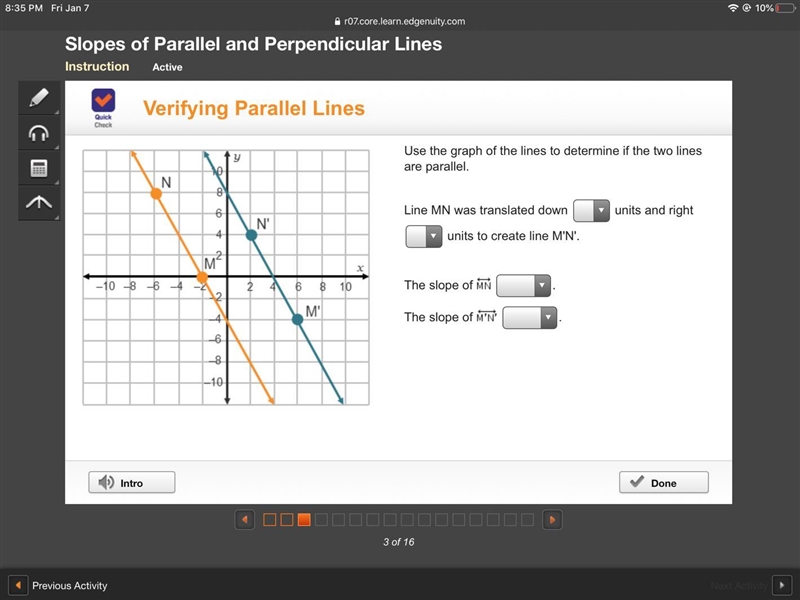 I don’t understand how to find out if lines are parallel-example-1