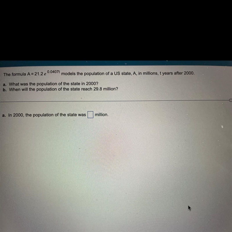 A) and 2000 the population of the state was blank million-example-1