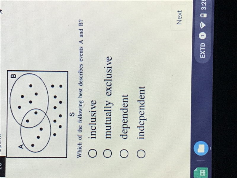 .'.:Which of the following best describes events A and B-example-1