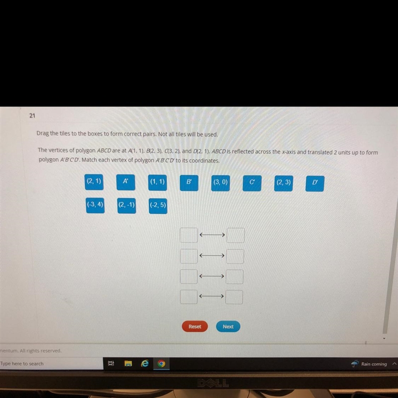 Drag the tiles to the boxes to form correct pairs.-example-1