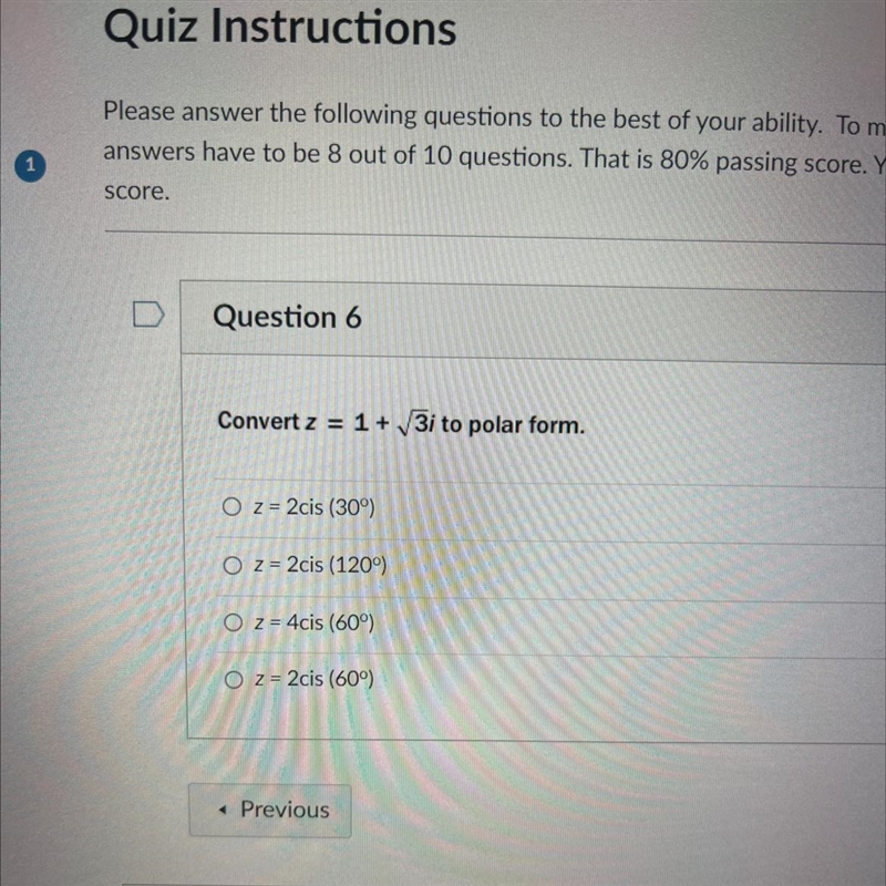 I need to know how to convert z=1+ radian 3i to polar form. I sent a picture of the-example-1