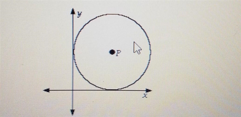 Circle p is tangent to the x-axis and the y-axis if coordinates of the center or (r-example-1