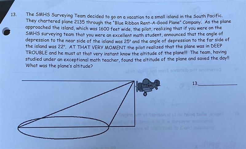 13. The SMHS Surveying Team decided to go on a vacation to a small island in the South-example-1