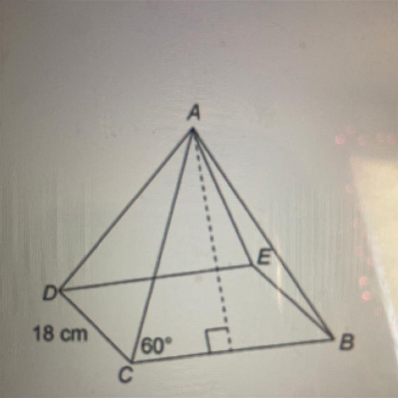 Help I think it’s probably D Pyramid ABCDE is a square pyramid. What is the lateral-example-1