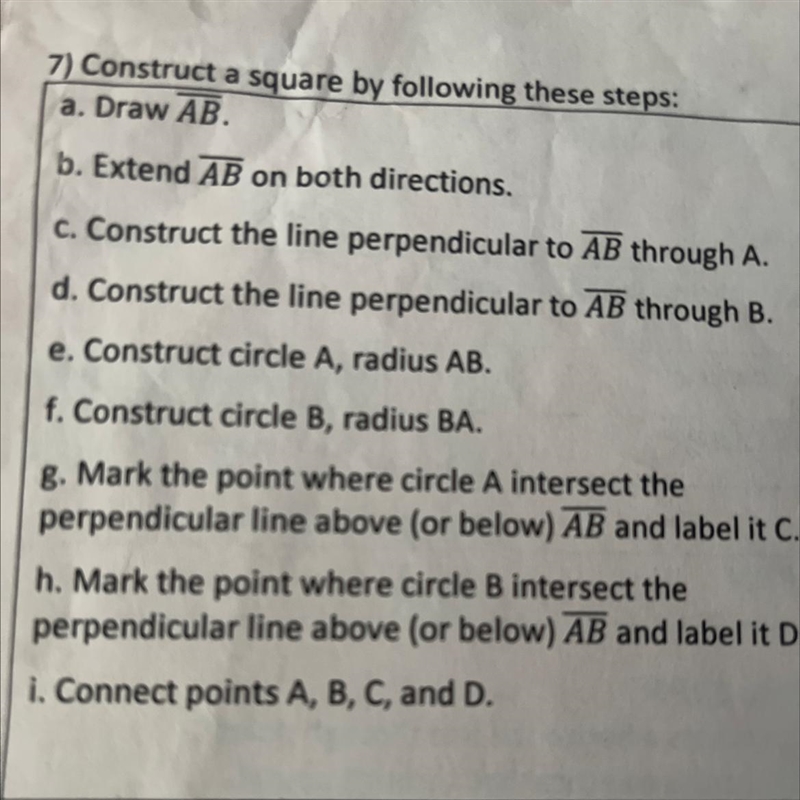 Helppppppppp due today in 10 mins construct a square by following these steps-example-1