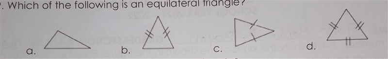 9. Which of the following is an equilateral triangle?​-example-1