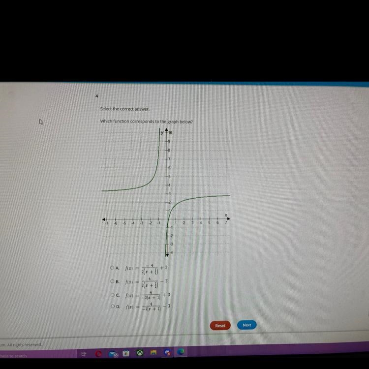 Which function corresponds to the graph below? help pleaseee!-example-1