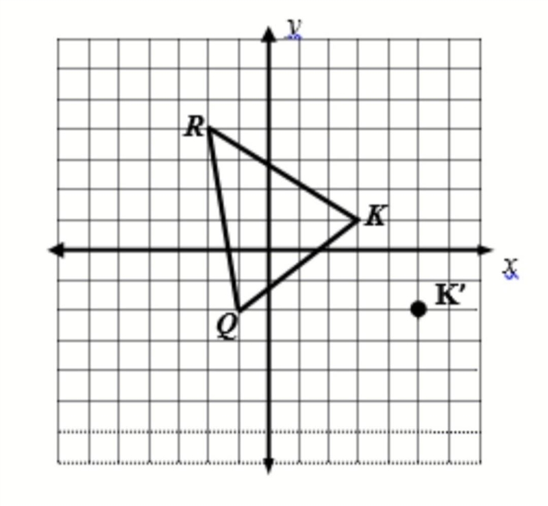 QRK is translated so that K is mapped to K'.  Which ordered pair represents either-example-1