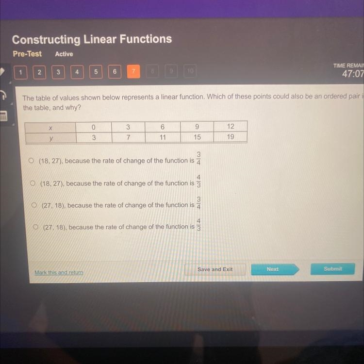 The table of values shown below represents a linear function. Which of these points-example-1