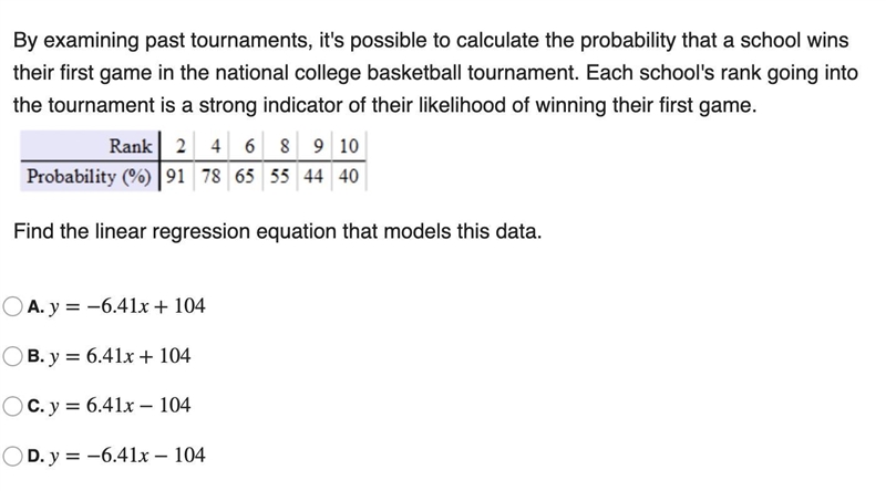 By examining past tournaments, it's possible to calculate the probability that a school-example-1