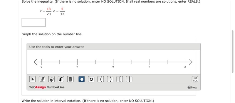 Solve the inequality. (If there is no solution, enter NO SOLUTION. If all real numbers-example-1