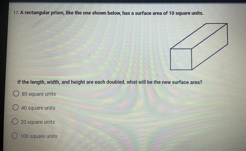 A rectangular prism, like the one shown below, has a surface area of 10 square units-example-1