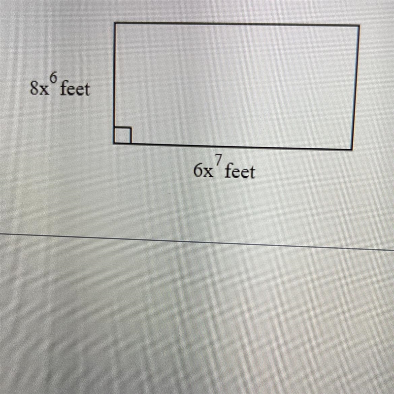 8th Grade Math!! find the area of the rectangle. the area of the rectangle is __ square-example-1