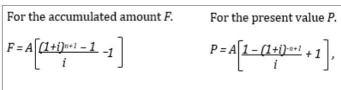 4. Find the amount and the present value of an annuity due of P950 every quarter for-example-1