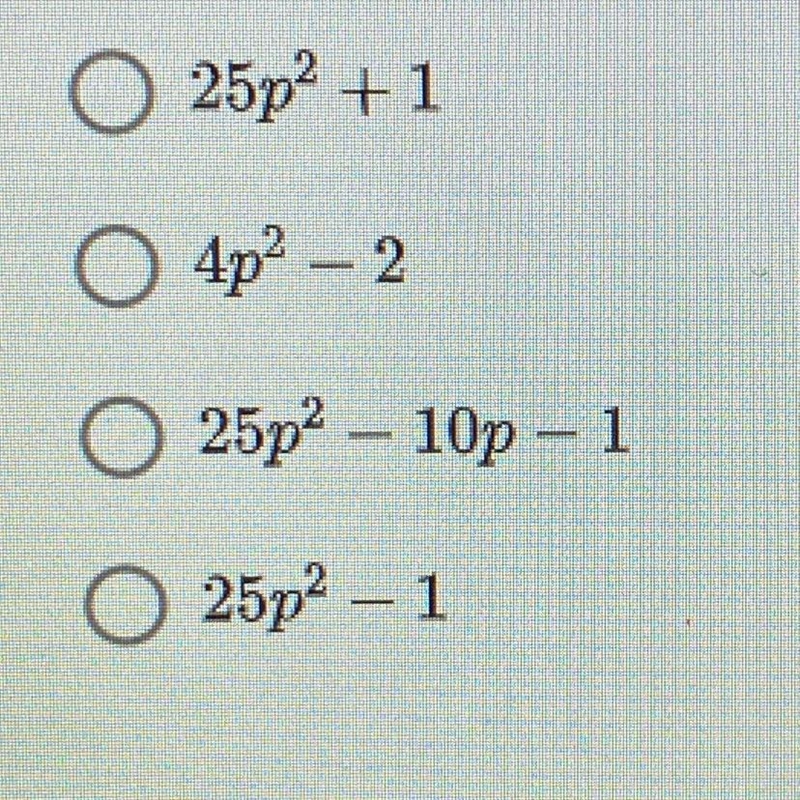 The side lengths of a square are each 5p. By adding 1 to the length and subtracting-example-1