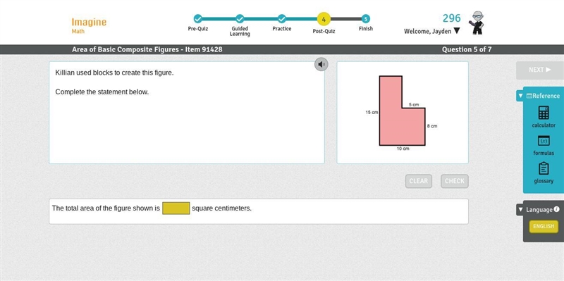 What is the area to this complex figure?-example-1