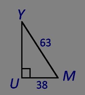 Which of the following is correct based on this picture? A. sinY=38/63B. none of these-example-1