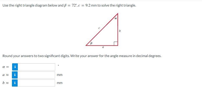 Round your answers to two significant digits. Write your answer for the angle measure-example-1