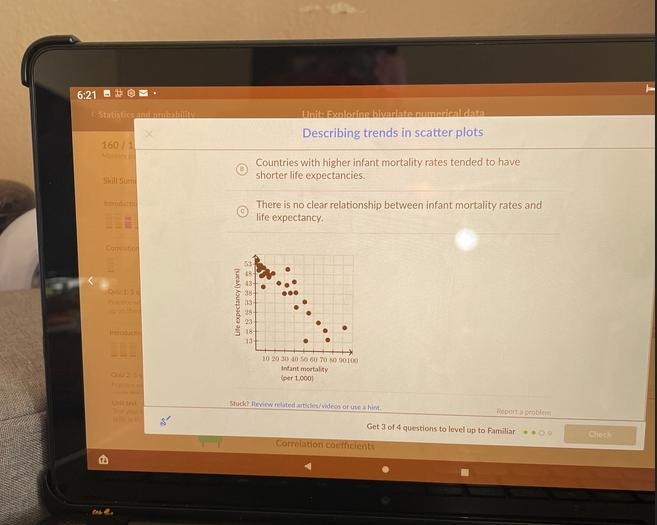 Describing trends in scatter plots1The graph below shows the relationship between-example-2