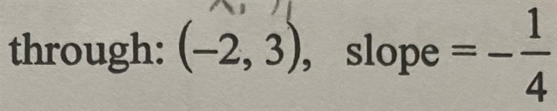 Writing Equations of Lines Write the equation of each line with the given information-example-1