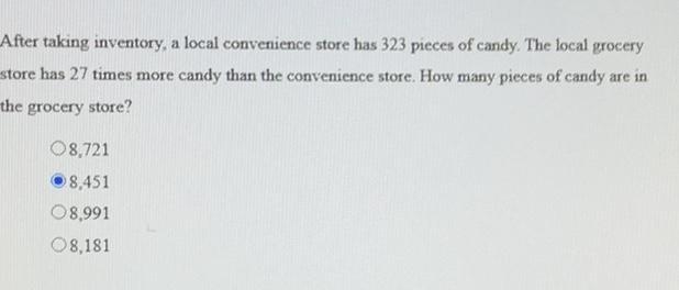 4. After taking inventory, a local convenience store has 323 pieces of candy. The-example-1