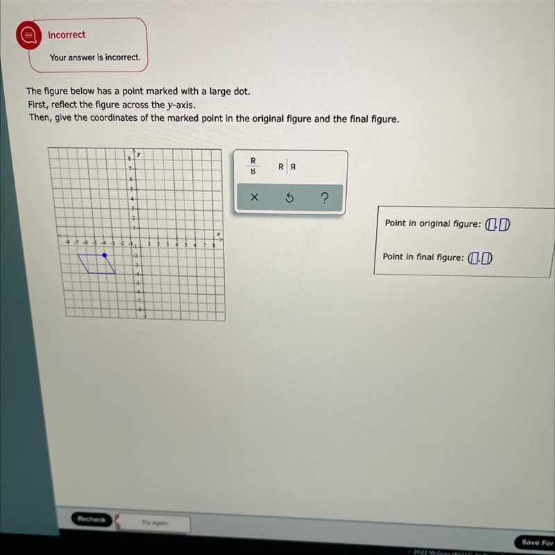 May I please get help with this. I need help with finding the original and final points-example-1