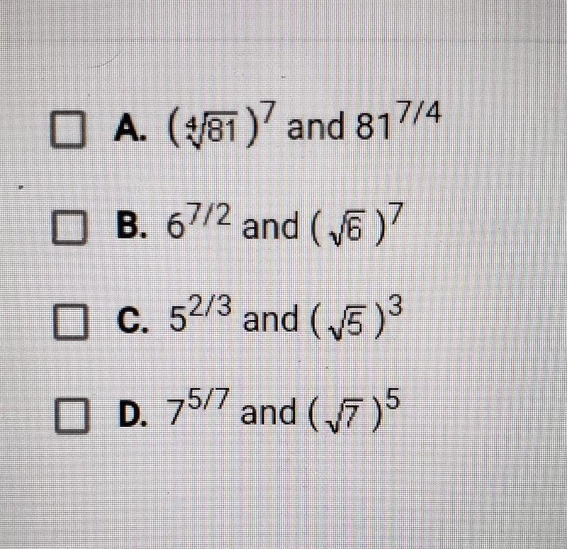 Which of these choices show a pair of equivalent expression? check all the aplly?-example-1