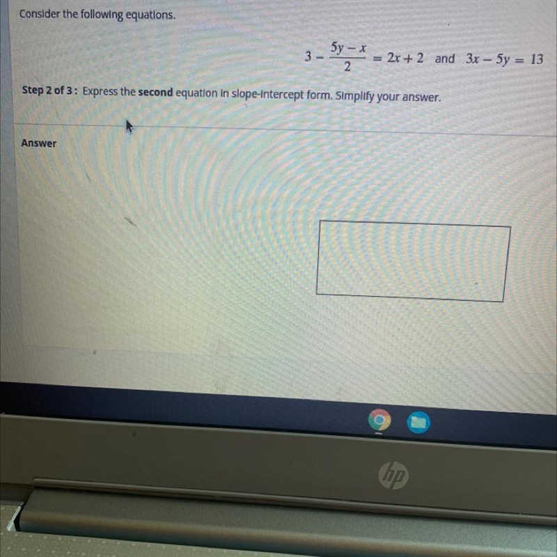 Consider the following equation Xpress the second equation in slope intercept form-example-1