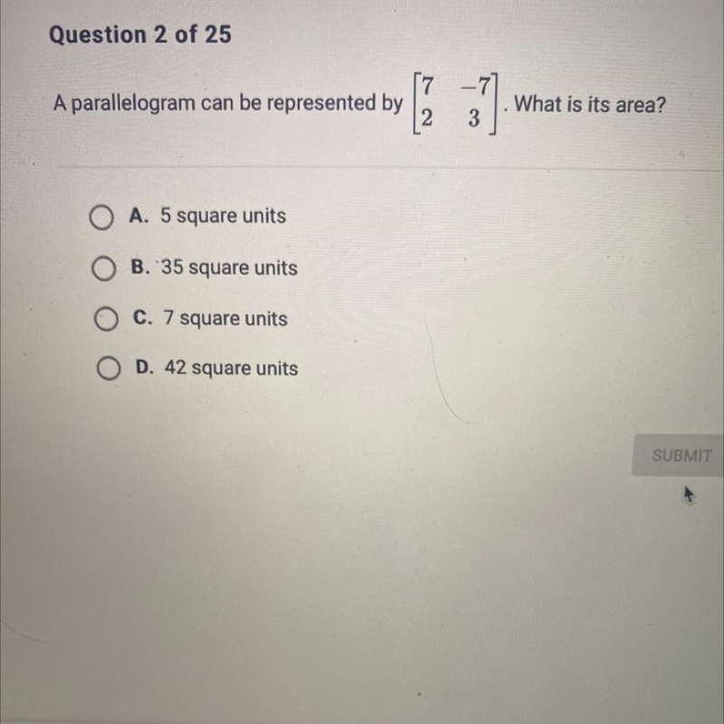 A parallelogram can be represented by ... What is its area?-example-1