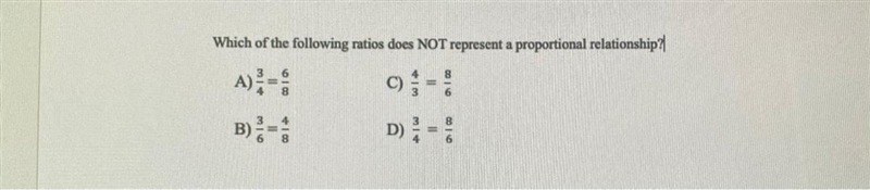 Which of the following ratios does NOT represent a proportional relationship?-example-1