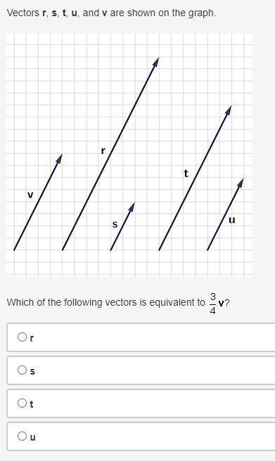 Which of the following vectors is equivalent to three fourths times vector v question-example-1