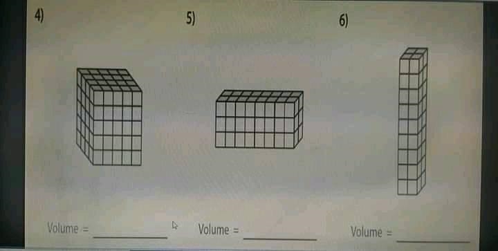 Count the unit cubes and find the volume of each rectangular prism. nonsense = report-example-2