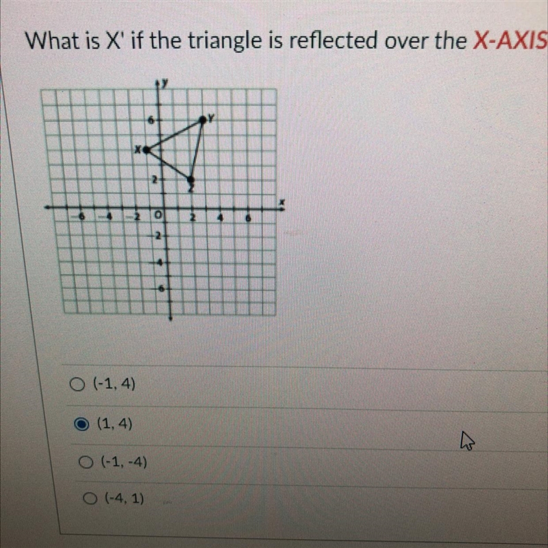 What is X" if the triangle is reflected over the X-AXIS?-example-1