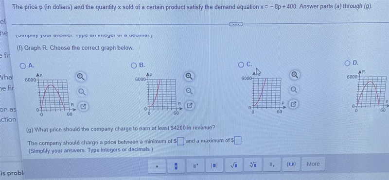 Help me please.The price p(in dollars) and the quantity x sold of a certain product-example-1