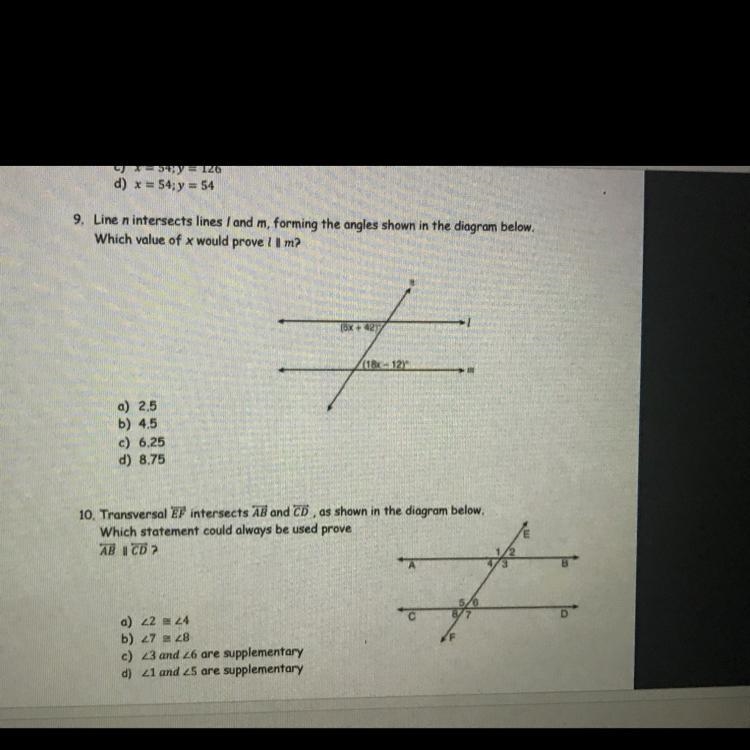 Math help!!! Only a tutor that can give me answers to 9 and 10!!-example-1