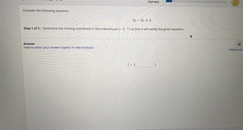 Determine the missing coordinates in the ordered pair (-1,?) so that it will satisfy-example-1