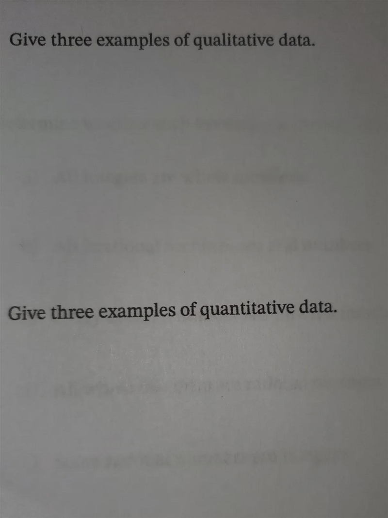 Just write de 6 Examples please, 3 for Qualitative data and 3 for Quantitative Data-example-1