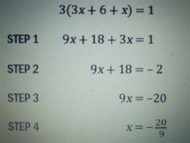 Examine the equation and solution method shown below. Indentify the error and then-example-1