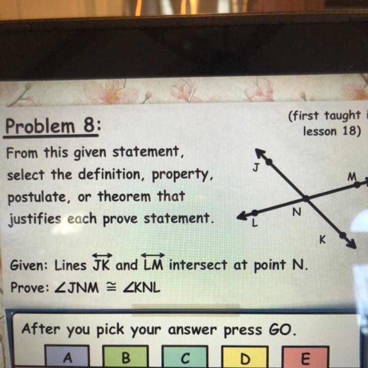 From this given statements like the definition, property, possibility or theorem it-example-1