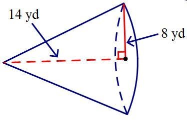 Find the surface area of the cone. Round your answer to the nearest hundredth.A.193.00 yd-example-1