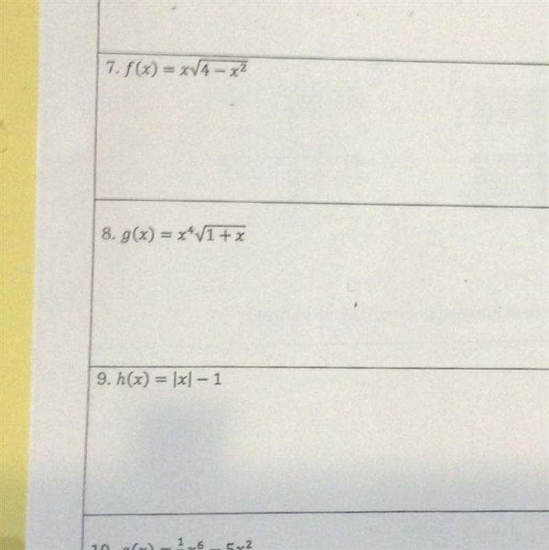 Verify algebra radically if the function is even, odd, or neither.Need help with #7-example-1