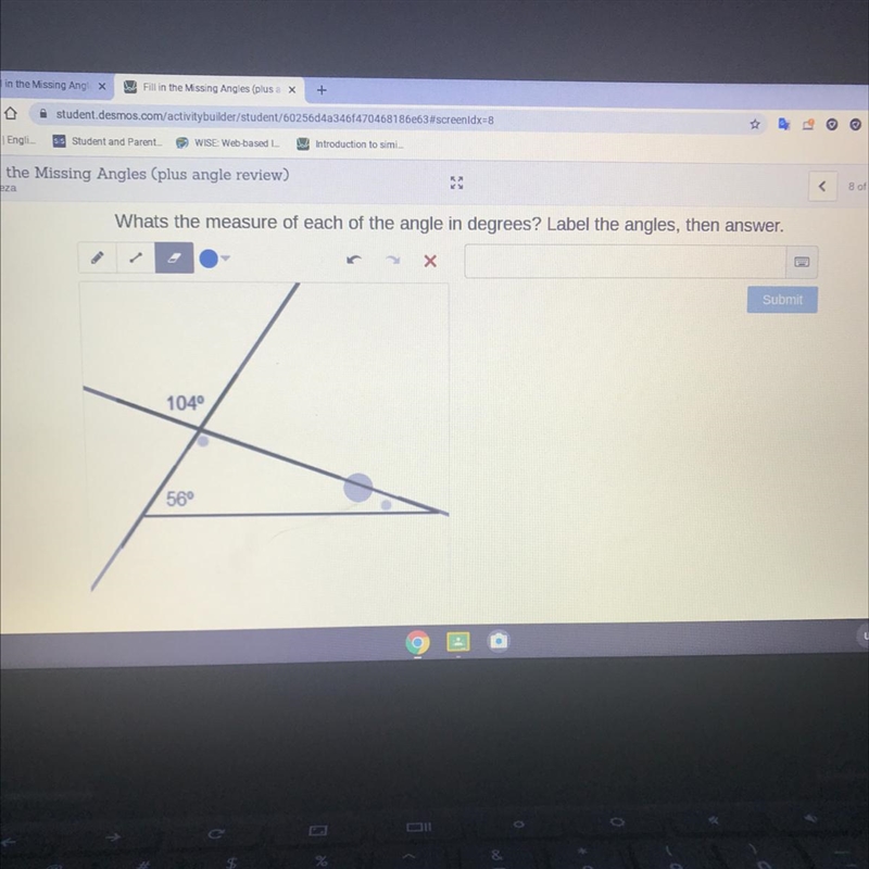 the Missing Angles (plus angle review)<8 of 16Whats the measure of each of the-example-1