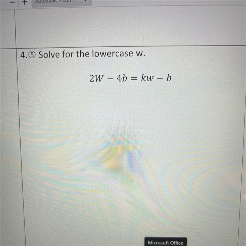 Solve for Lowercase w-example-1