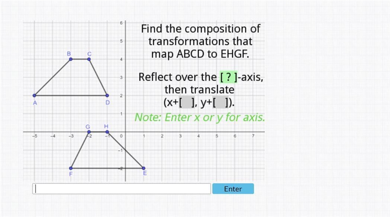 Find the composition of transformations that map ABD to EHGF.-example-1