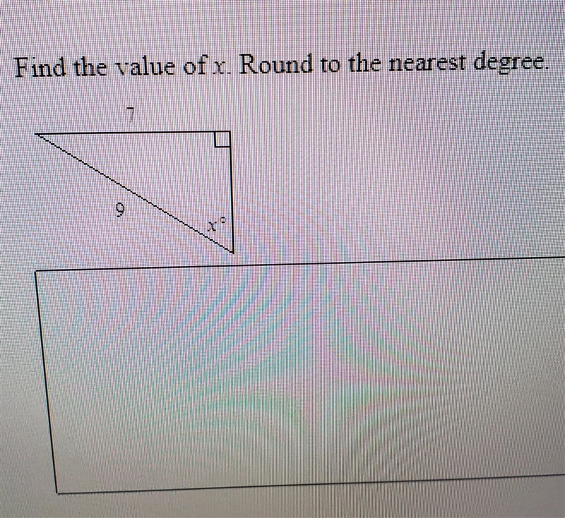 Find the value of x. Round to the nearest degree. ​-example-1