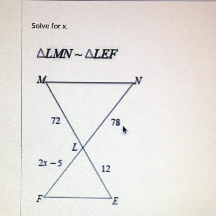 Solve for x. LMN ~ LEF-example-1