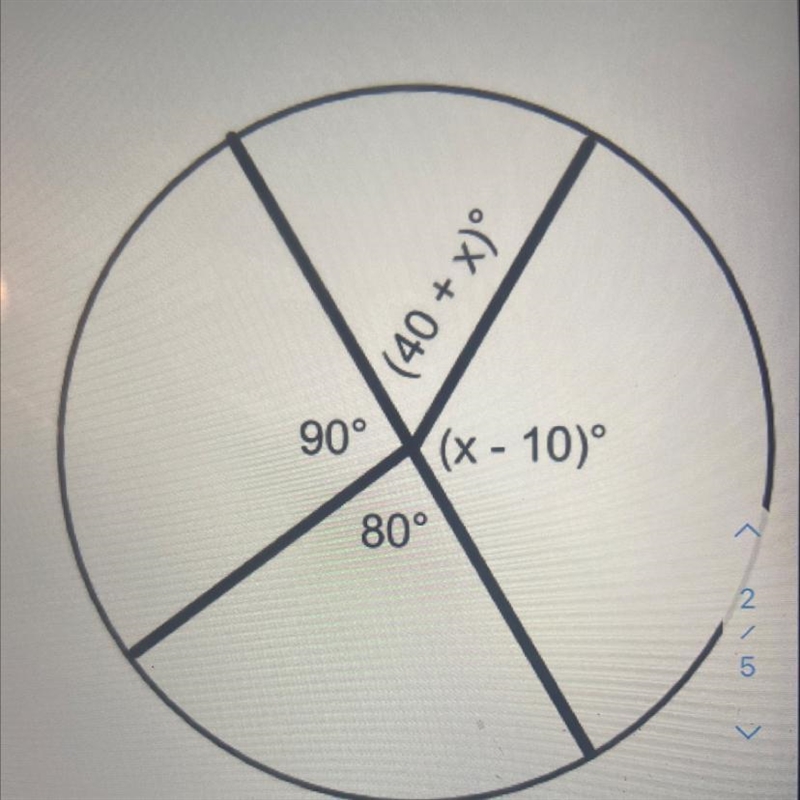 Solve for < ABC. First you will have to find the value of x-example-1